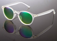 Load image into Gallery viewer, Sonnenbrille Panto transparent Retro 400UV Schlüsselloch Steg verspiegelt - chic-net.de
