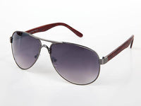 Load image into Gallery viewer, Sonnenbrille Piloten Retro 400 UV Steg dick Bügel Holzmaserung - chic-net.de
