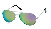 Load image into Gallery viewer, Sonnenbrille Pilotenbrille 400 UV weißes Metallgestell bunt verspiegelt - chic-net.de
