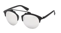 Load image into Gallery viewer, Sonnenbrille Retro Brille 400 UV Metall Zwicker Form unten frameless schwarz - chic-net.de
