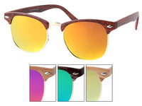 Load image into Gallery viewer, Sonnenbrille Retro Holzmuster bunt verspiegelt 400UV Metall - chic-net.de

