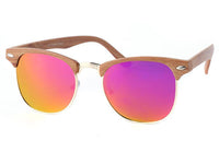 Load image into Gallery viewer, Sonnenbrille Retro Holzmuster bunt verspiegelt 400UV Metall - chic-net.de
