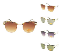 Load image into Gallery viewer, Sonnenbrille Retro Vintage 400UV Metallgestell golden Kappen getönt - chic-net.de
