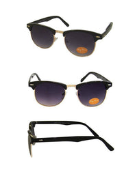 Load image into Gallery viewer, Sonnenbrille Retro Vintage 400UV Metallunterseite golden Nerd getönt - chic-net.de

