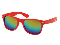 Cargar imagen en el visor de la galería, Sonnenbrille rot weiß Nerdbrille silber gold Rainbow verspiegelt 400 UV - chic-net.de
