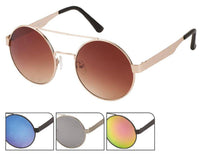 Cargar imagen en el visor de la galería, Sonnenbrille Round Glasses 400UV Doppelsteg mit Abstand Metallgestell - chic-net.de
