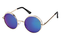 Cargar imagen en el visor de la galería, Sonnenbrille Round Glasses John-Lennon-Style 400UV Metalldoppelrahmen verspiegelt - chic-net.de
