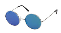 Load image into Gallery viewer, Sonnenbrille Round John-Lennon-Style 400 UV Metall silbern verspiegelt Steg lang - chic-net.de
