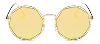 Load image into Gallery viewer, Sonnenbrille Round Resin Glasses Achteck Rand 400 UV Metall - chic-net.de
