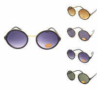 Load image into Gallery viewer, Sonnenbrille rund dick Vintage 400UV Metallsteg golden John Lennon Stil - chic-net.de
