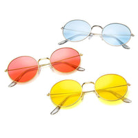 Load image into Gallery viewer, Sonnenbrille rundlich Panto gold silber 400UV getönt klar Metallgestell bunt - chic-net.de
