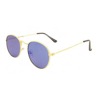 Load image into Gallery viewer, Sonnenbrille rundlich Panto golden 400UV verspiegelt flache Gläser Steg hoch - chic-net.de
