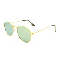 Load image into Gallery viewer, Sonnenbrille rundlich Panto golden 400UV verspiegelt flache Gläser Steg hoch - chic-net.de
