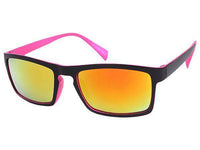 Load image into Gallery viewer, Sonnenbrille schmal kantig verspiegelt 400 UV zweifarbig pink grün weiß orange blau - chic-net.de
