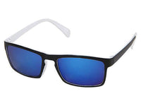 Load image into Gallery viewer, Sonnenbrille schmal kantig verspiegelt 400 UV zweifarbig pink grün weiß orange blau - chic-net.de
