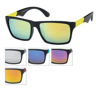 Cargar imagen en el visor de la galería, Sonnenbrille schwarz bunt verspiegelt Unisex Nerd Brille Bügel 400 UV - chic-net.de
