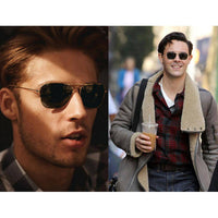 Load image into Gallery viewer, Sonnenbrille Trapez Pilotenbrille 400UV Metallgestell getönt verspiegelt korean - chic-net.de
