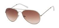 Load image into Gallery viewer, Sonnenbrille Unisex Pilotenbrille getönt 400UV golden braun weiß Pornobrille Fliegerbrille - chic-net.de
