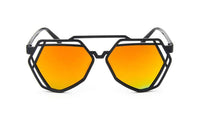 Load image into Gallery viewer, Sonnenbrille V-förmiges Polygon schwarzes Gestell 400UV verspiegelt - chic-net.de
