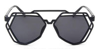 Load image into Gallery viewer, Sonnenbrille V-förmiges Polygon schwarzes Gestell 400UV verspiegelt - chic-net.de
