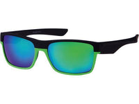 Cargar imagen en el visor de la galería, Sonnenbrille verspiegelt 400 UV  eckig schwarz bunt Unterseite Sport - chic-net.de
