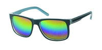 Load image into Gallery viewer, Sonnenbrille verspiegelt 400 UV Nerd schwarz bunt Streifen zweifarbig - chic-net.de
