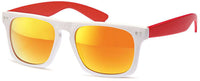 Load image into Gallery viewer, Sonnenbrille verspiegelt 400 UV Nerd Vintage Punkte  weiß transparent - chic-net.de
