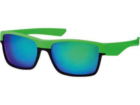 Cargar imagen en el visor de la galería, Sonnenbrille verspiegelt 400UV eckig schwarz oben bunt Sport - chic-net.de
