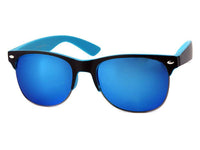 Cargar imagen en el visor de la galería, Sonnenbrille verspiegelt Nerd unten frameless 400 UV schwarz bunt - chic-net.de
