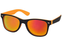 Cargar imagen en el visor de la galería, Sonnenbrille verspiegelt schmal 400 UV Nerdbrille schwarz innen bunt - chic-net.de
