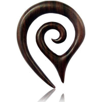 Cargar imagen en el visor de la galería, Sonoholz Tribal Piercing Holz Spirale Spitze Unisex Expander handgeschnitzt Organic - chic-net.de
