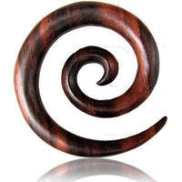 Cargar imagen en el visor de la galería, Sonoholz Tribal Piercing Holz Spirale Unisex Expander handgeschnitzt Organic - chic-net.de
