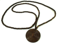 Load image into Gallery viewer, Spirale Holzkette Kokosholz braun unisex Kette handgeschnitzt 86 cm - chic-net.de

