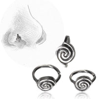 Load image into Gallery viewer, Nostril Piercing Nasenringe Silber Spirale spiralig 10 mm/0,8 mm Nasenschmuck - chic-net.de
