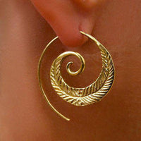 Load image into Gallery viewer, Spiralen Messing Ohrringe gold Nautilus Schnecke - chic-net.de
