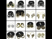 Cargar imagen en el visor de la galería, Spiralen Ohrringe Baum des Lebens Messing Brass antik golden Tribal Piercing - chic-net.de
