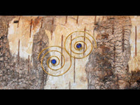 Cargar imagen en el visor de la galería, Spiralen Ohrringe dünn Lapis rund Messing Brass antik golden nickelfrei Piercing Tribal Schmuck - chic-net.de
