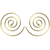 Load image into Gallery viewer, Spiralen Ohrringe glänzend Messing Brass antik golden Schmuck Piercing nickelfrei Tribal - chic-net.de
