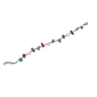 Cargar imagen en el visor de la galería, Steinsplitter Armband rot türkis weiß lila Splittsteine nickelfrei Metallverschluss 19cm-22cm - chic-net.de
