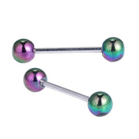 Cargar imagen en el visor de la galería, Straight Barbell Piercing Basic aus Edelstahl bunt schimmernd Kugeln 21 mm lang - chic-net.de
