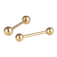 Cargar imagen en el visor de la galería, Straight Barbell Piercing Basic aus Edelstahl goldfarben Kugeln 21 mm lang - chic-net.de
