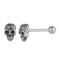 Cargar imagen en el visor de la galería, Straight Barbell Piercing Totenkopf aus Edelstahl silberfarben Kugel - chic-net.de
