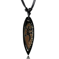 Cargar imagen en el visor de la galería, Surferkette braun gelb schwarz Gecko Holzkette Sonoholz Unisex verstellbar - chic-net.de
