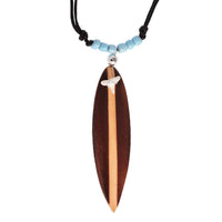 Cargar imagen en el visor de la galería, Surferkette Haifzahn Surfbrett rund Holz Muschel verstellbar - chic-net.de
