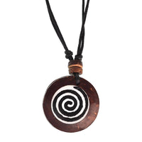Cargar imagen en el visor de la galería, Surferkette Haifzahn Surfbrett rund Holz Muschel verstellbar - chic-net.de
