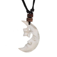 Cargar imagen en el visor de la galería, Surferkette Haifzahn Surfbrett rund Holz Muschel verstellbar - chic-net.de
