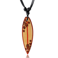 Load image into Gallery viewer, Surferkette orange beige braune Blumen Holzkette Sonoholz Unisex verstellbar - chic-net.de
