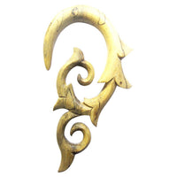 Cargar imagen en el visor de la galería, Tamarinde Holz hell Lobe Piercing Fishtail Hook - chic-net.de
