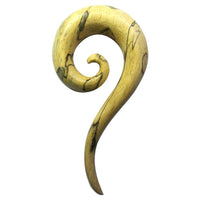 Cargar imagen en el visor de la galería, Tamarinde Piercing Holz hell dunkel Spirale lang 10mm Dehnspirale Dehnschnecke - chic-net.de
