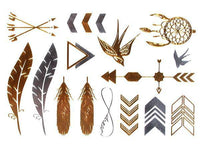 Cargar imagen en el visor de la galería, Tattoo golden silbern temporär Motivbogen Klebetattoos Schwalbe Pfeile Schmuck Tattoos - chic-net.de
